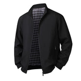 Plus Size Men's Spring Long Sleeve Stand-up Collar Jacket